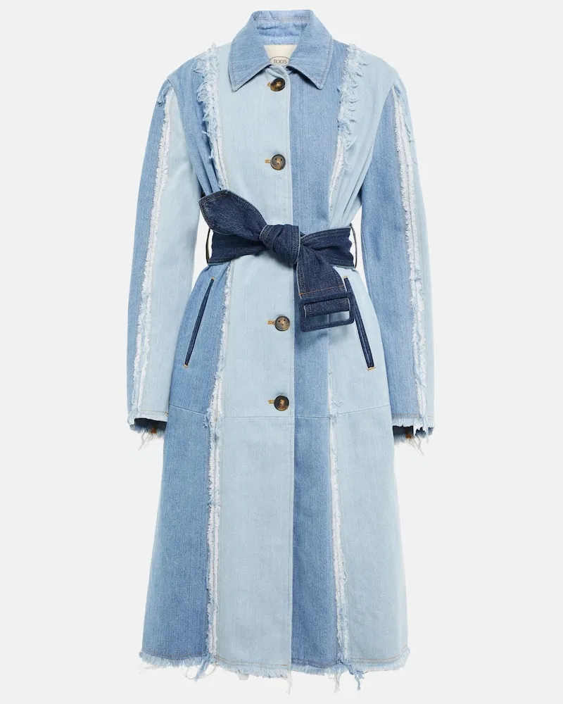 TOD'S Mantel aus Denim Blau