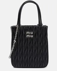 Miu Miu Tote aus Matelasse-Leder Schwarz