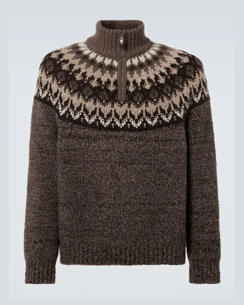 Loro Piana Pullover Alpe Pile aus Kaschmir und Seide Braun