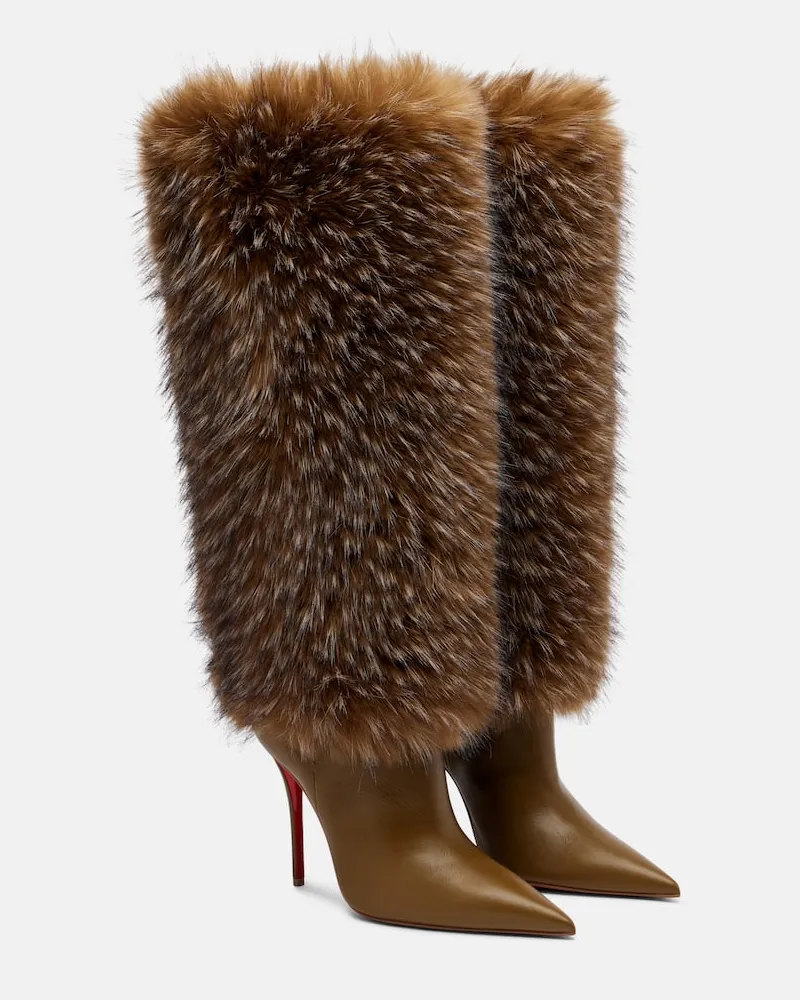 Christian Louboutin Stiefel Yangzee 100 aus Leder Metallic