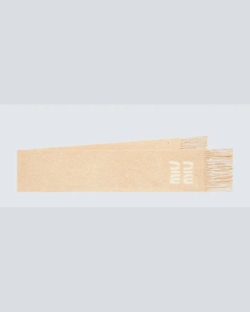 Miu Miu Schal aus einem Mohairgemisch Beige