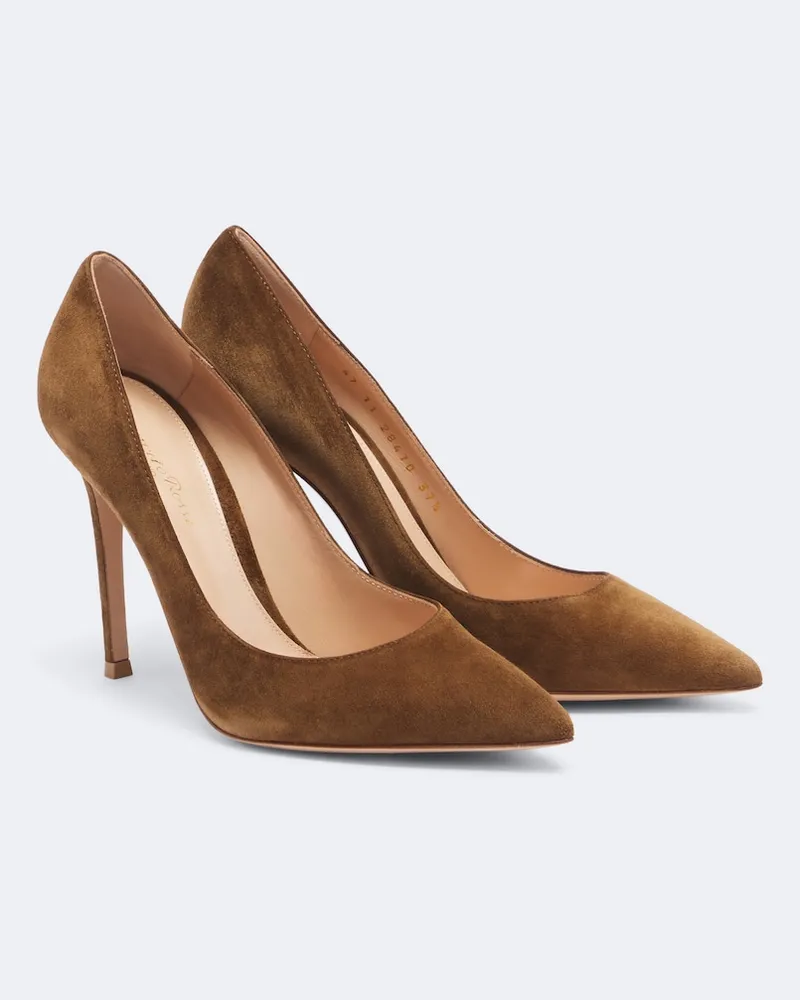 Gianvito Rossi Pumps Gianvito 105 aus Veloursleder Beige