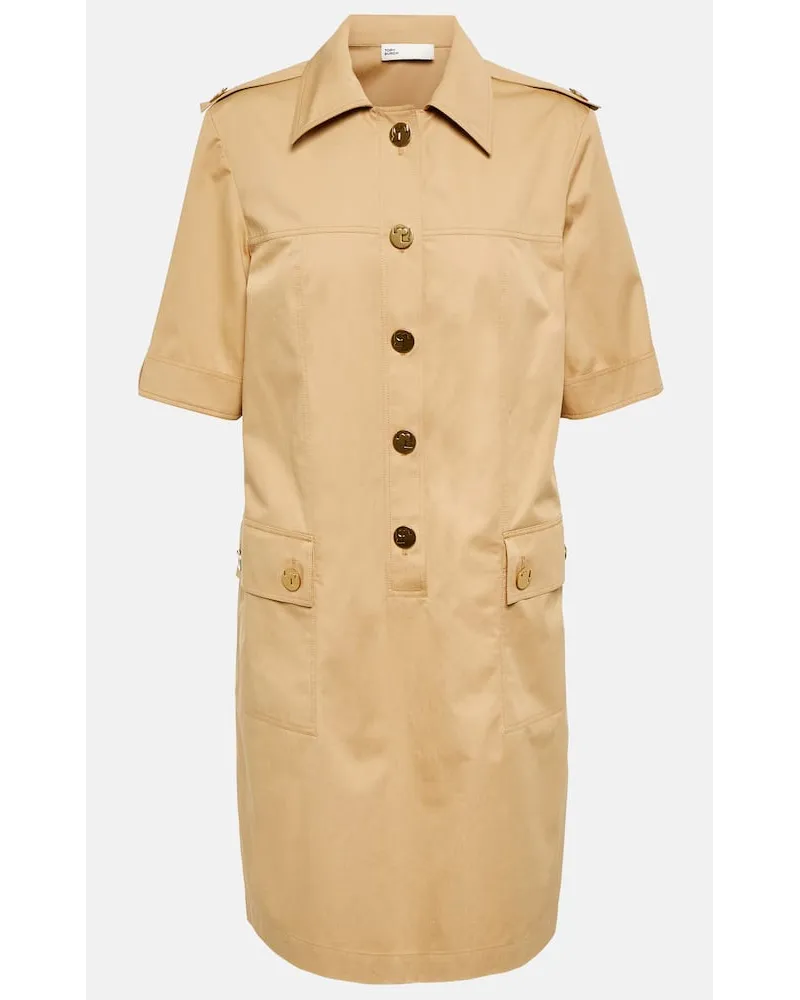 Tory Burch Hemdblusenkleid aus Baumwolle Beige