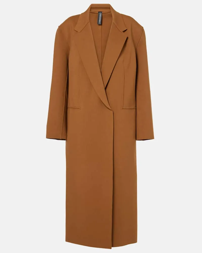 Norma Kamali Oversize-Mantel aus einem Baumwollgemisch Braun
