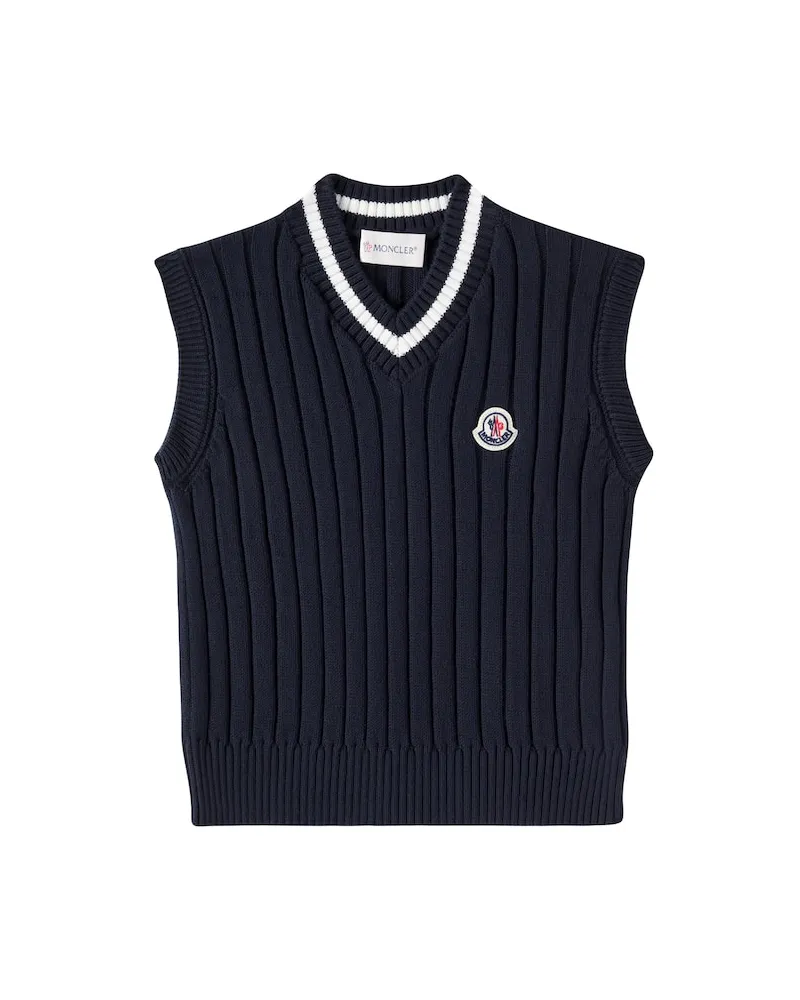 Moncler Pullunder aus Baumwolle Blau