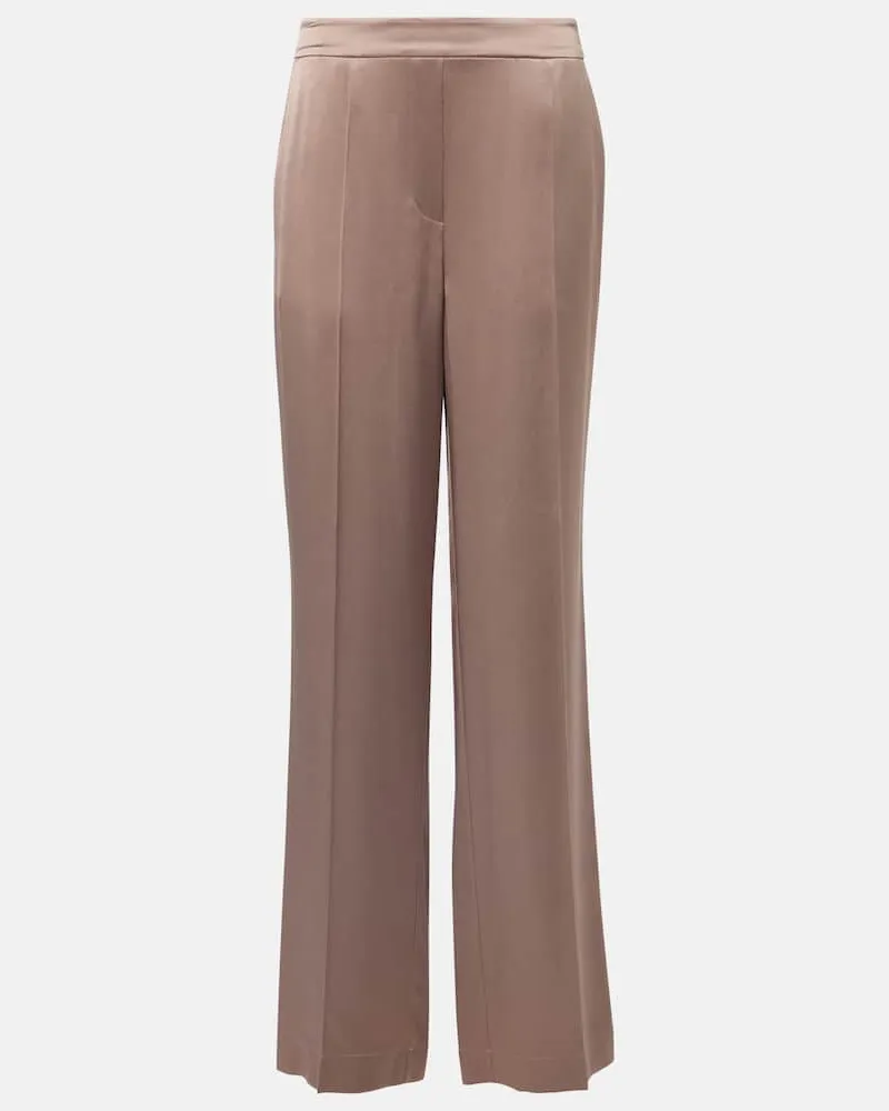 Joseph Gerade Mid-Rise-Hose Tova aus Seidensatin Nude