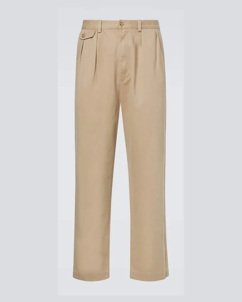Ralph Lauren Gerade High-Rise-Chinohose aus Baumwolle Beige
