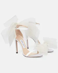 Jimmy Choo Verzierte Sandalen Aveline 100 Weiss