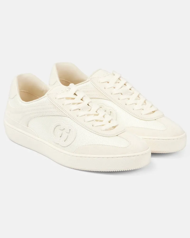 Gucci Sneakers G74 mit Veloursleder Weiß