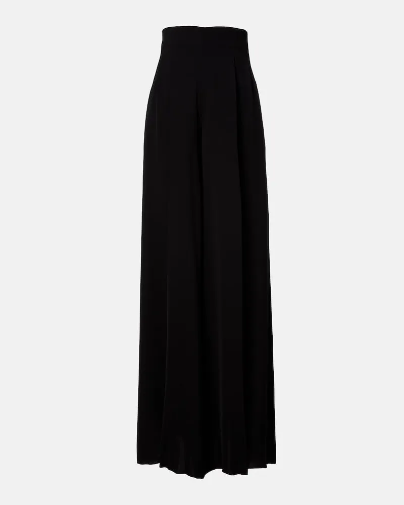 Max Mara Weite Hose Elegante aus Cady Schwarz