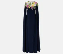 Bestickte Robe aus einem Seidengemisch