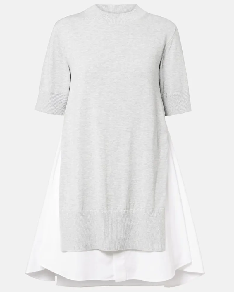 Sacai Minikleid aus Baumwolle Grau