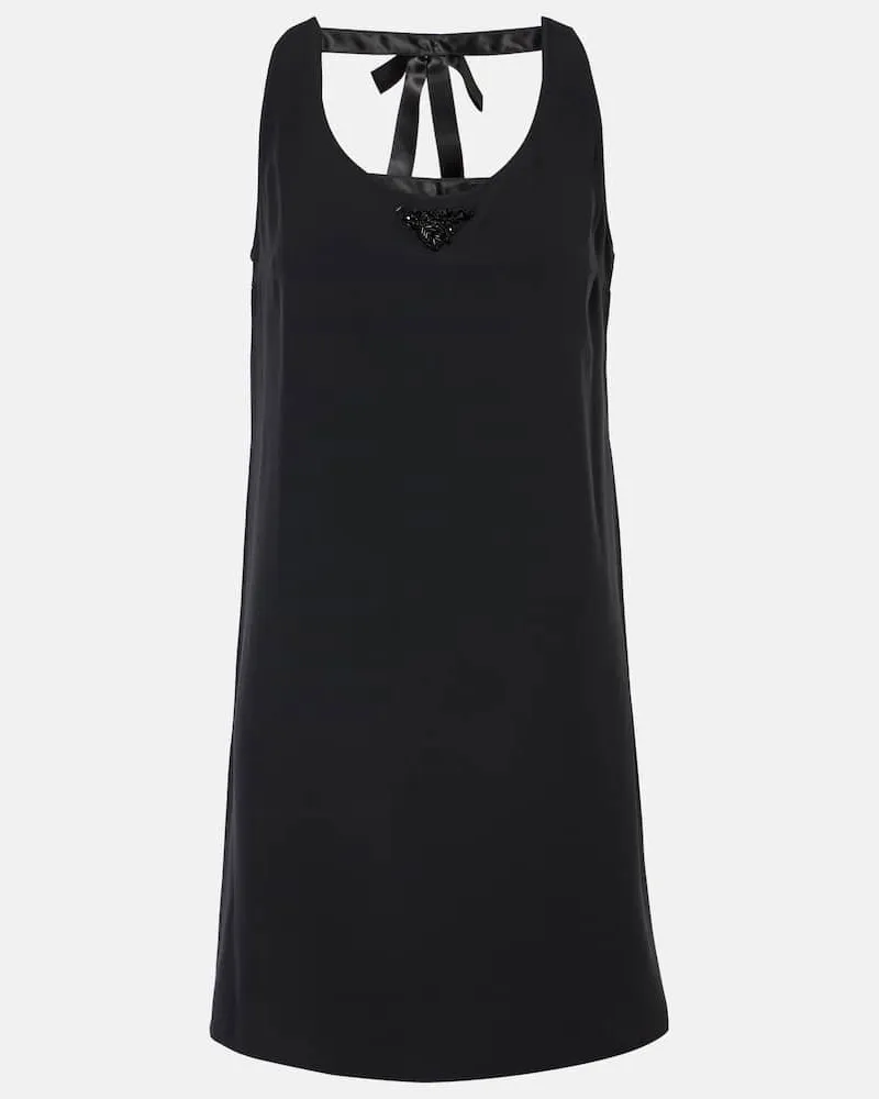Prada Verziertes Minikleid Schwarz
