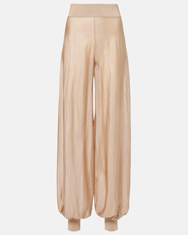 Alaïa Alaïa Weite Hose aus Strick Beige