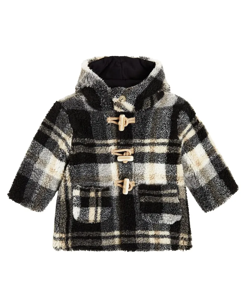 Il Gufo Baby Dufflecoat aus Teddyfleece Schwarz