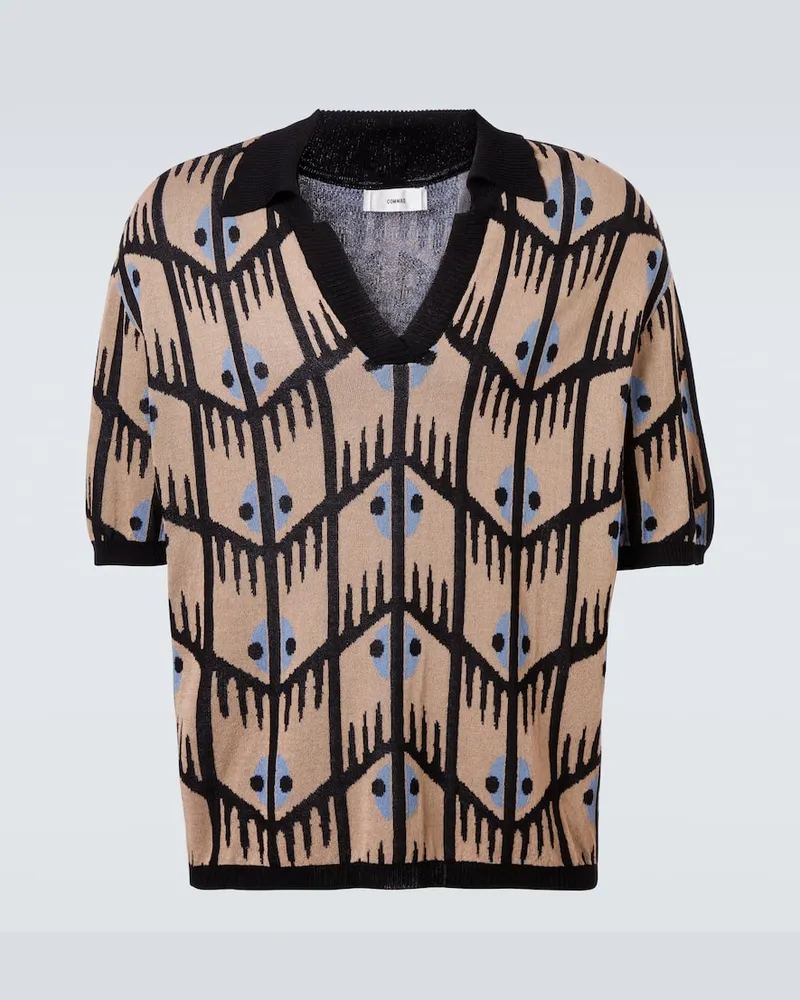 COMMAS Polohemd aus Jacquard Beige