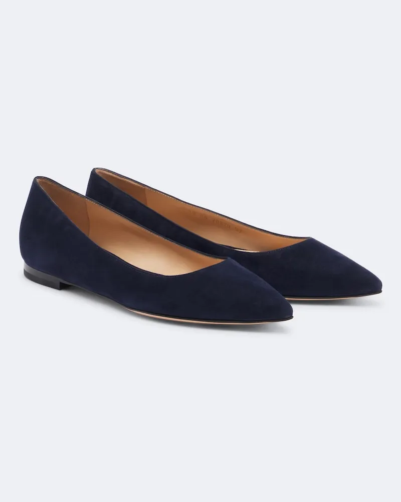 Gianvito Rossi Ballerinas Gianvito aus Veloursleder Blau