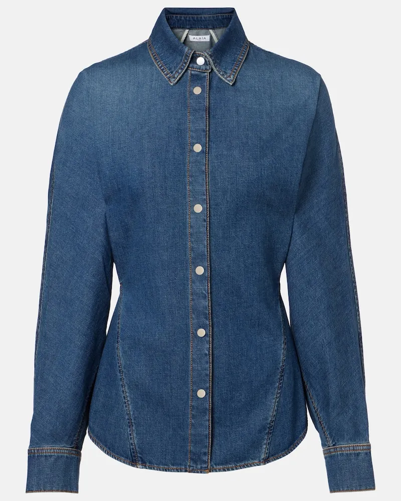 Alaïa Alaïa Jeanshemd Blau