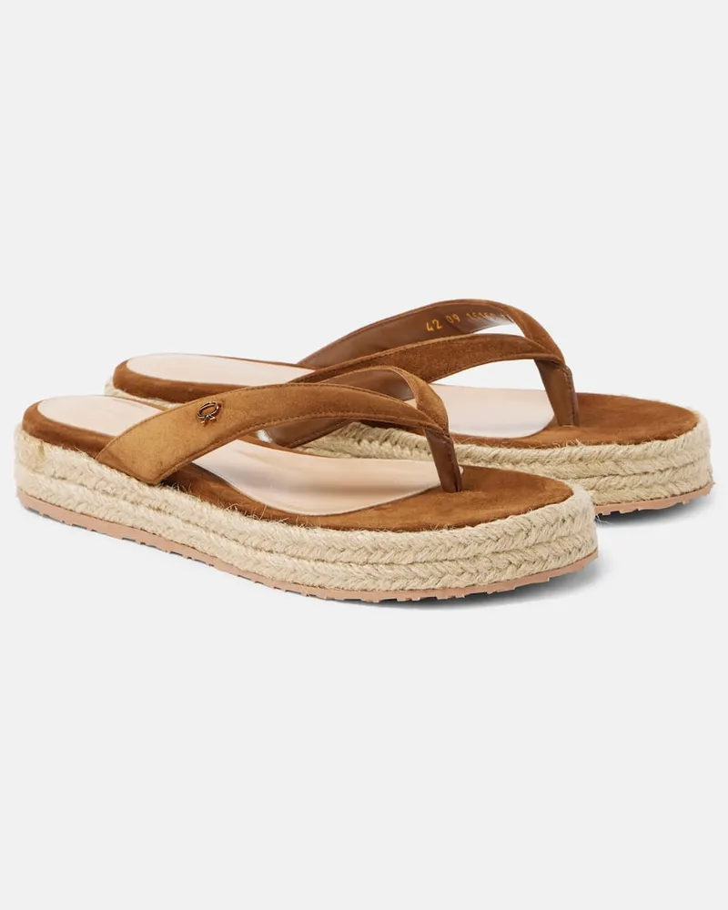 Gianvito Rossi Espadrille-Sandalen aus Veloursleder Braun