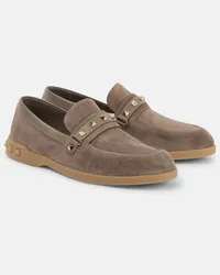 Valentino Garavani Leisure Loafers Flows aus Veloursleder Grau