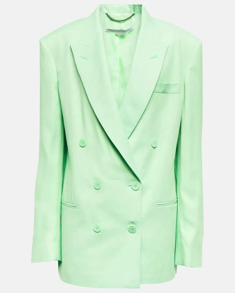 Stella McCartney Blazer aus einem Leinengemisch Grün