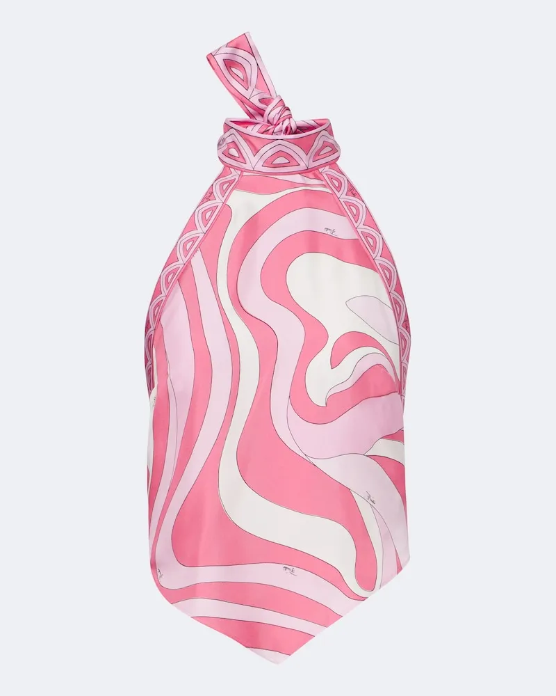 Emilio Pucci Top Marmo aus Seiden-Twill Rosa