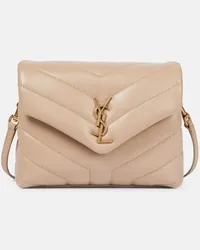 Saint Laurent Schultertasche Loulou Toy aus Leder Beige