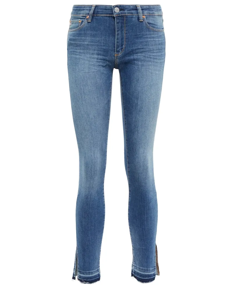 Adriano Goldschmied Mid-Rise Skinny Jeans The Legging Ankle Blau
