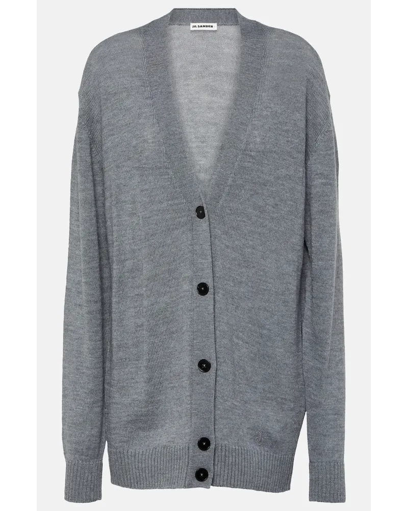 Jil Sander Cardigan aus Wolle Grau