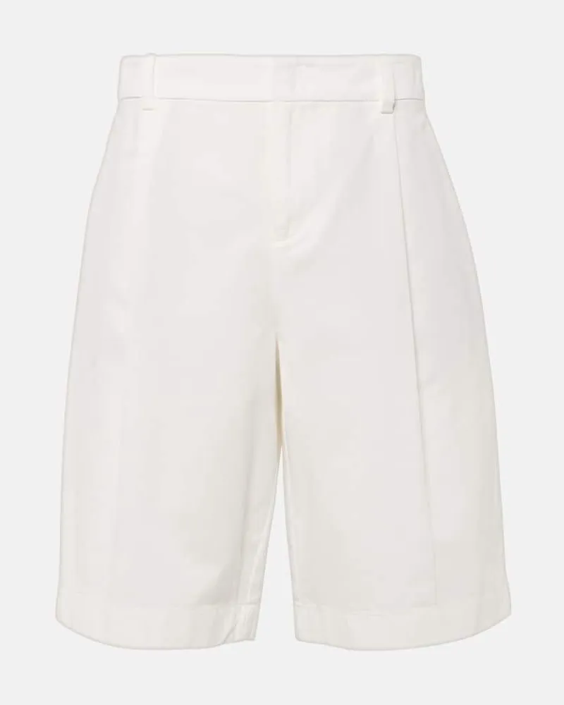 Vince High-Rise Shorts aus Baumwolle Weiß