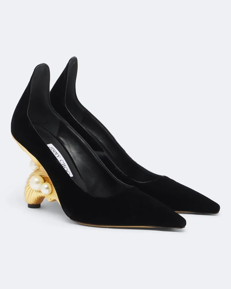 Jimmy Choo Verzierte Pumps Ithaca aus Samt Schwarz
