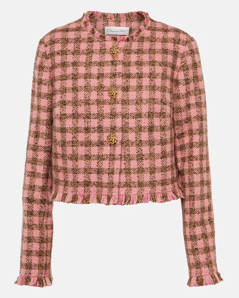 Oscar de la Renta Jacke aus Tweed Rosa