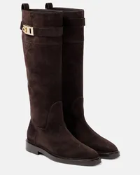 Ferragamo Stiefel Hug aus Veloursleder Braun