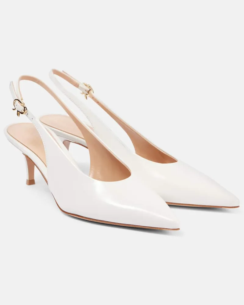 Gianvito Rossi Slingback-Pumps Robbie Sling 55 aus Leder Weiß