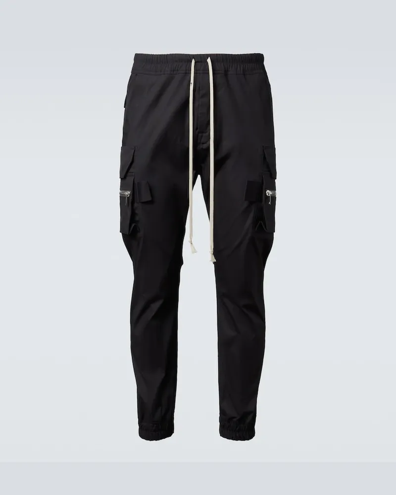 Rick Owens Cargohose Mastodon aus Popeline Schwarz