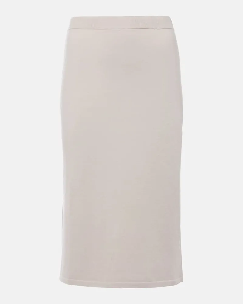 Max Mara Midirock Alice aus einem Wollgemisch Weiß