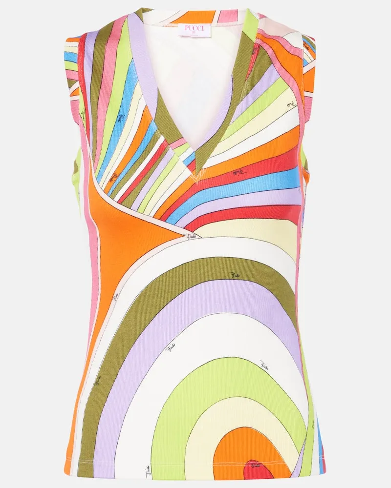 Emilio Pucci Top Iride aus Baumwolle Multicolor