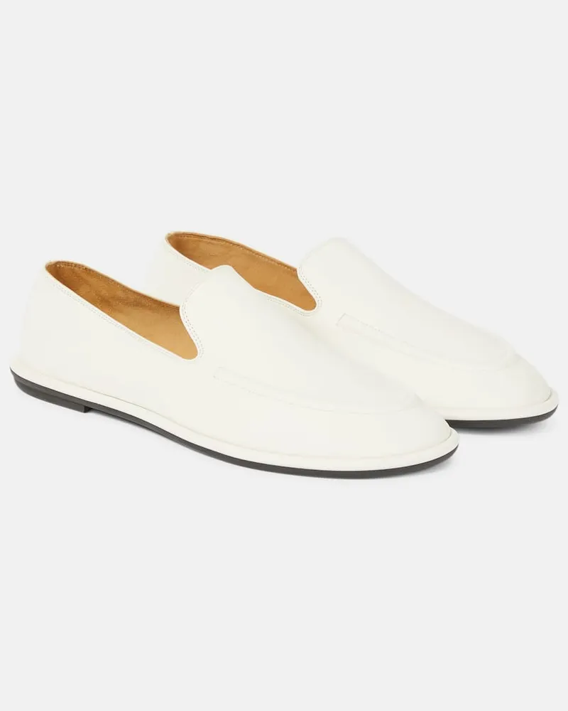 The Row Slip-Ons Canal aus Leder Weiß