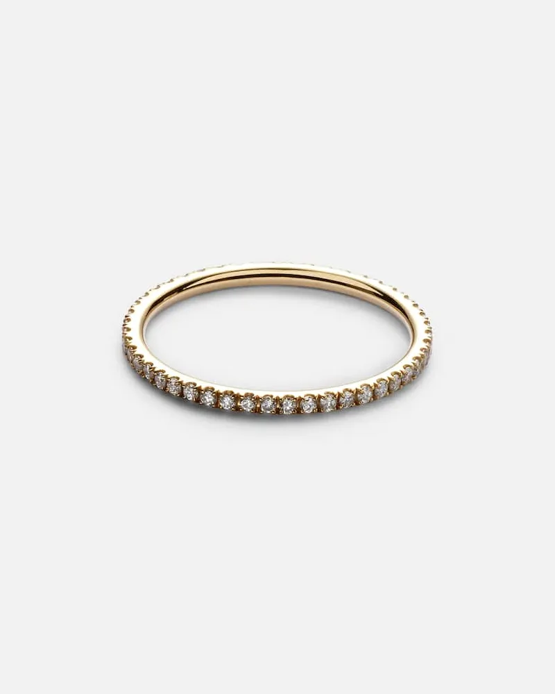 Ileana Makri Ring Thread Band aus 18kt Gelbgold mit Diamanten Gold