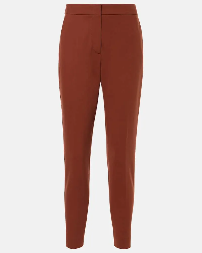 Max Mara Schmale Hose Pegno aus Jersey Braun