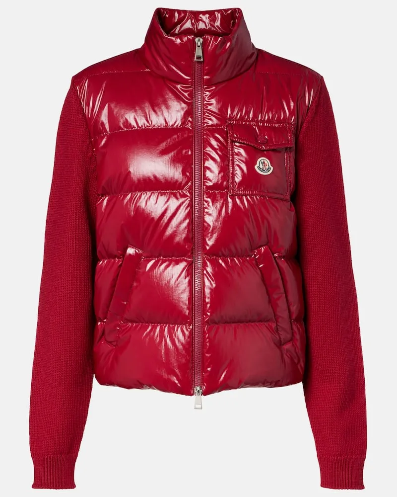 Moncler Daunenjacke aus Schurwolle Rot