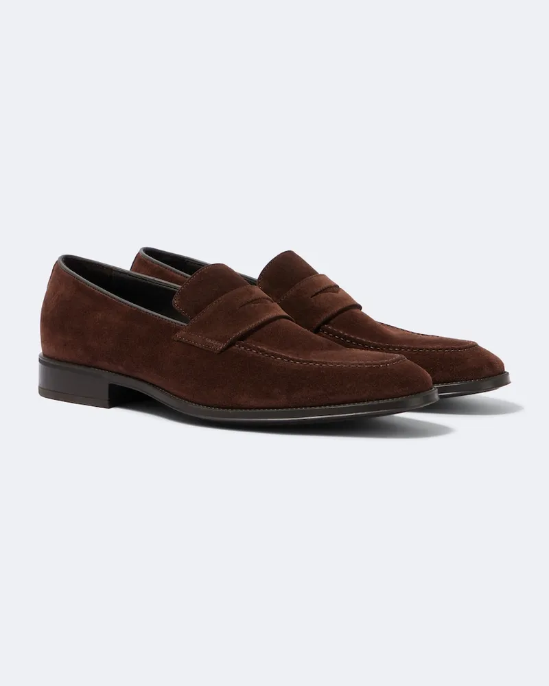 Canali Loafers aus Veloursleder Braun