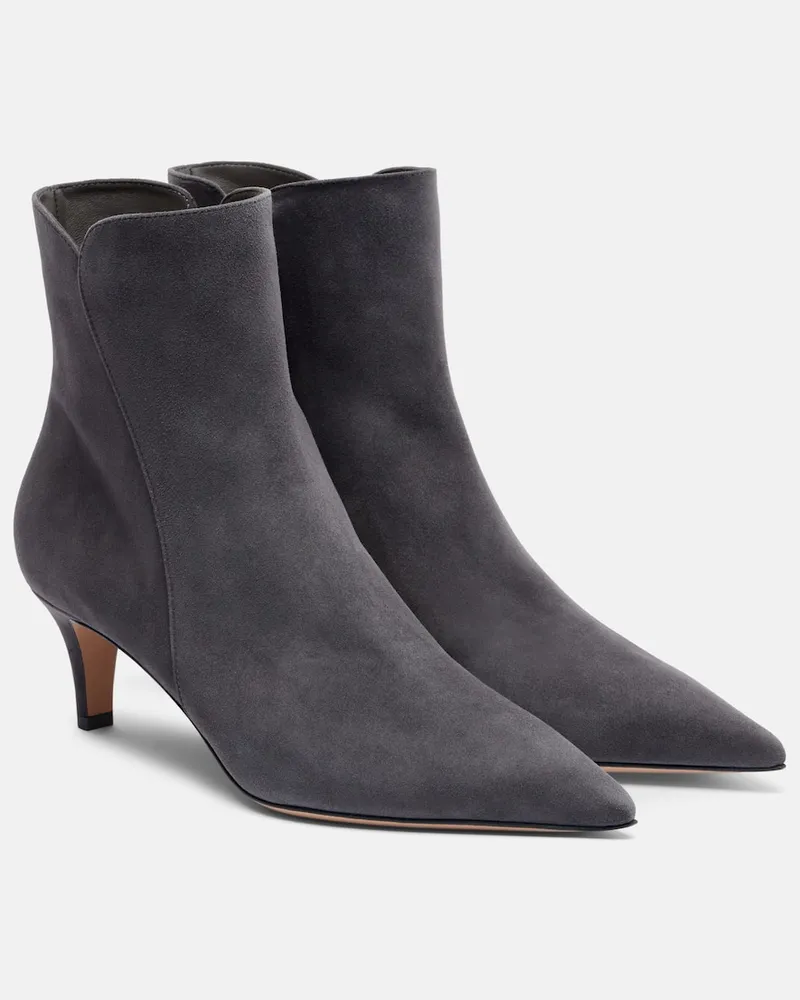 Gianvito Rossi Ankle Boots Levy 55 aus Veloursleder Grau