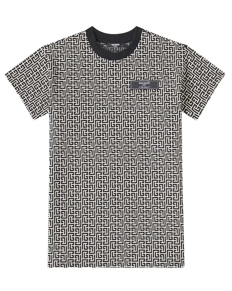 Balmain Kleid aus einem Baumwollgemisch Neutral