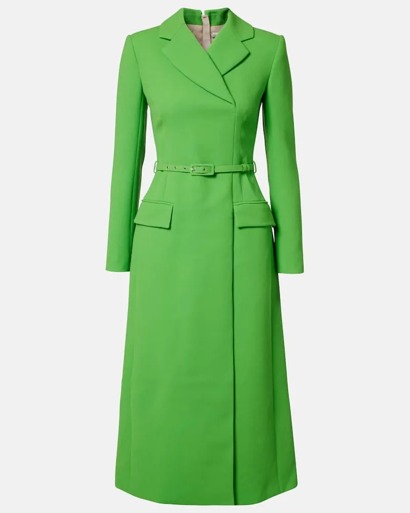 EMILIA WICKSTEAD Midikleid Kalonice aus Woll-Crêpe Grün