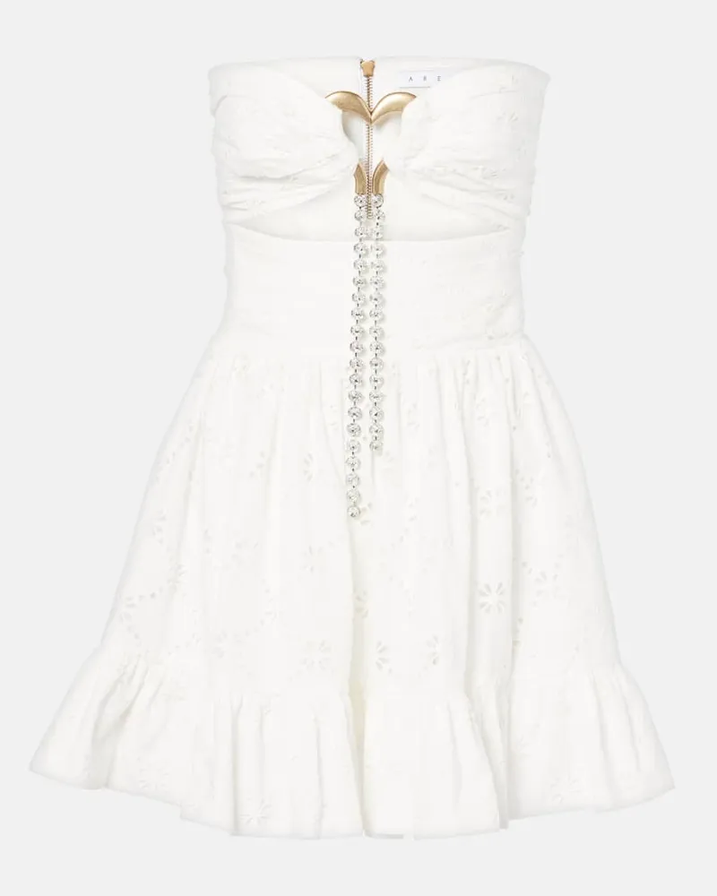 Area Minikleid aus Baumwolle Weiã