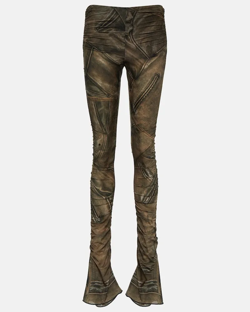 Blumarine Schmale Low-Rise-Hose Grün