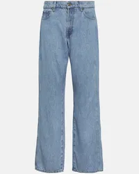 7 for all mankind High-Rise Straight Jeans Tess Blau