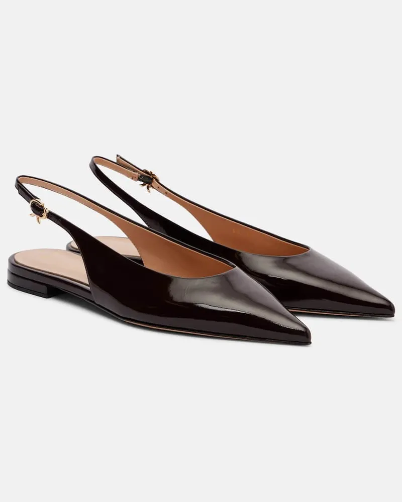 Gianvito Rossi Slingback-Ballerinas Robbie aus Leder Schwarz