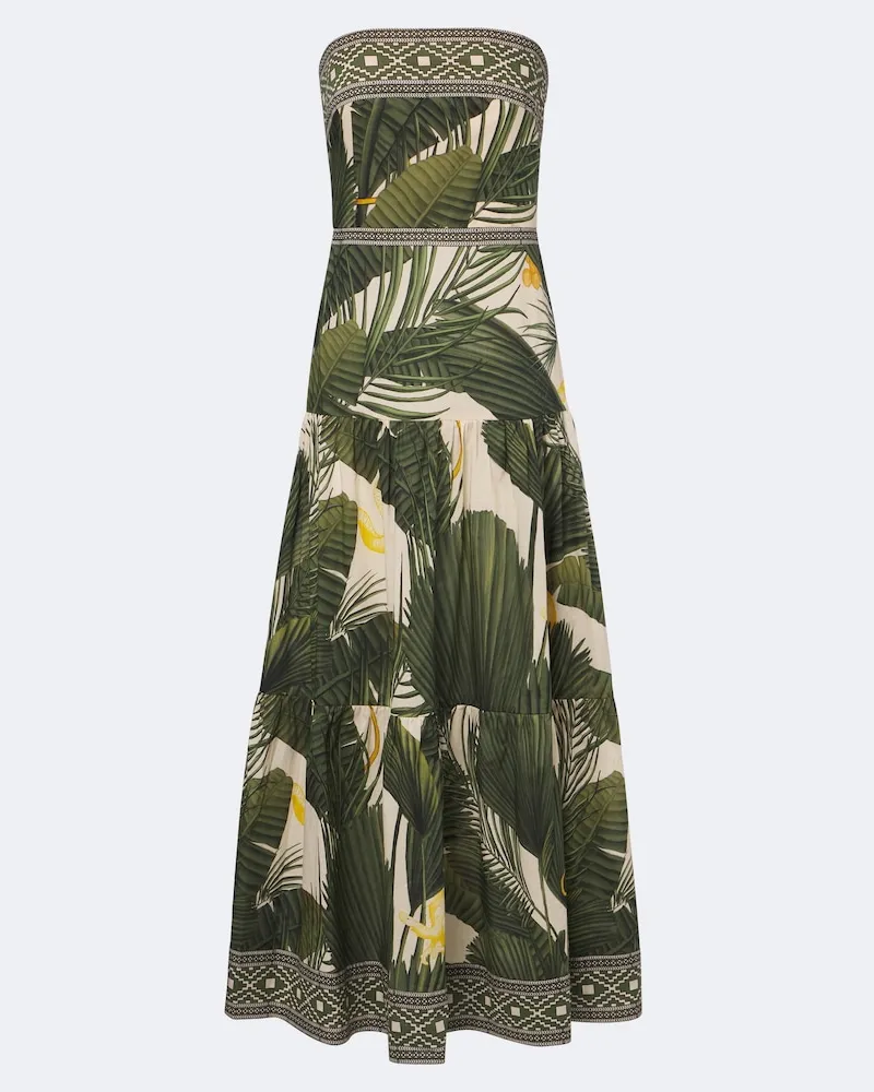 Johanna Ortiz Maxikleid aus Baumwollpopeline Grün